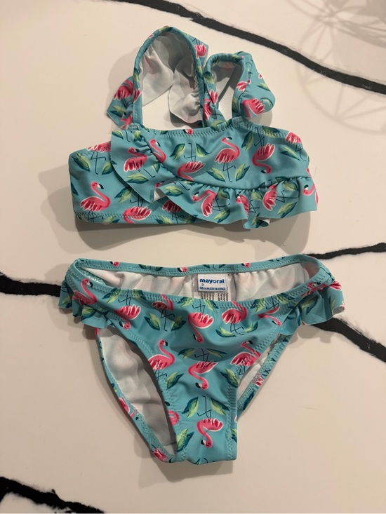 Mayoral Other - Mayoral Baby Girls' Turquoise Flamingo Ruffle Bikini